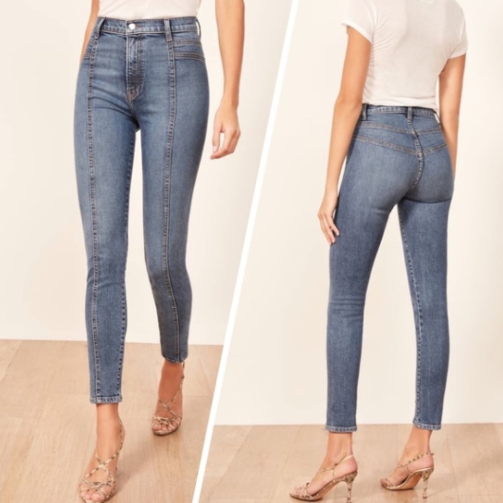Reformation suzie skinny front seam high rise jean